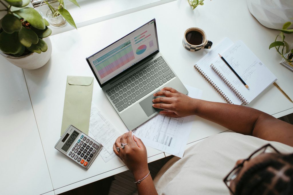 Business owner reviewing accounting software records before an HMRC check